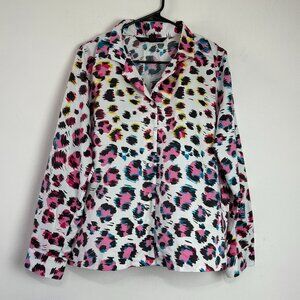 Vintage 90s Victoria’s Secret Abstract Leopard Button Up Top Y2K Size M
